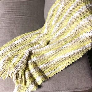 Handmade Crochet Throw Blanket W/ Fringe